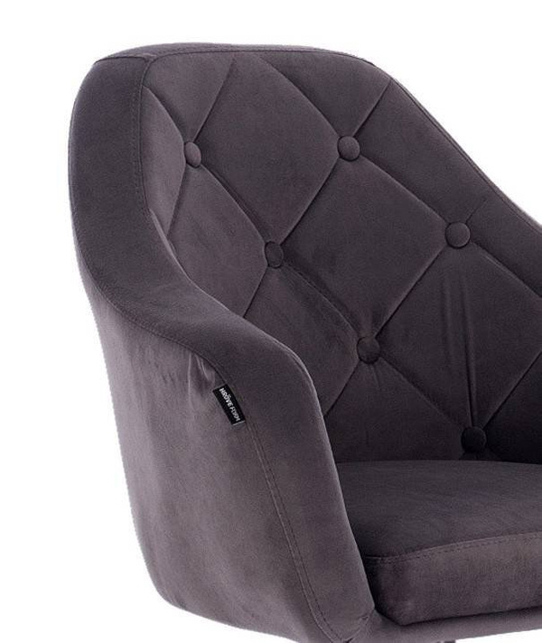 HR831K Scaun Catifea Grafit cu Bază Aurie