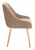 HR920 Scaun cu picioare aurii Latte din Catifea