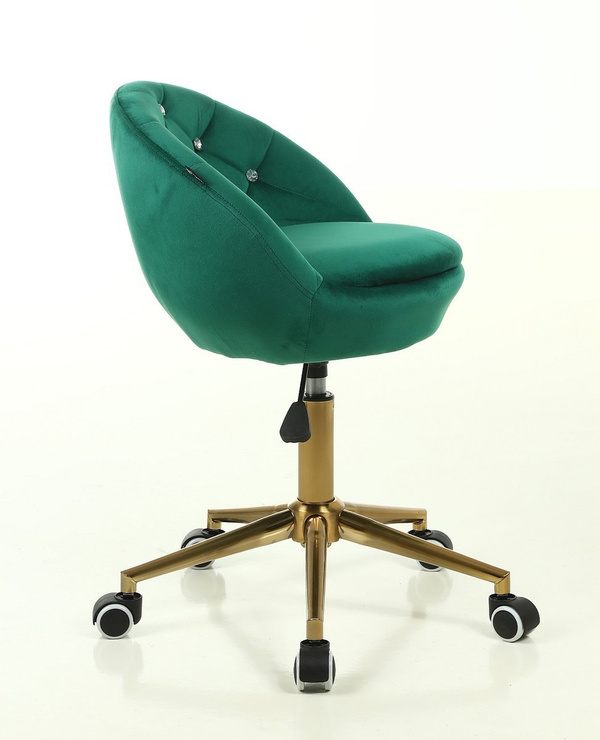 HR948K Scaun Verde din Catifea cu Bază Aurie
