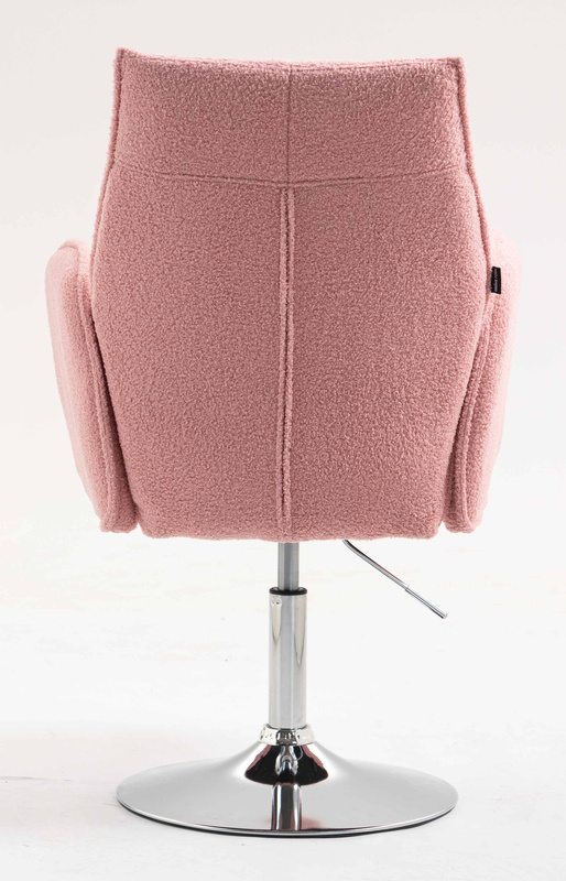 HR280N Scaun Roz Pudra Boucle cu Bază Cromata