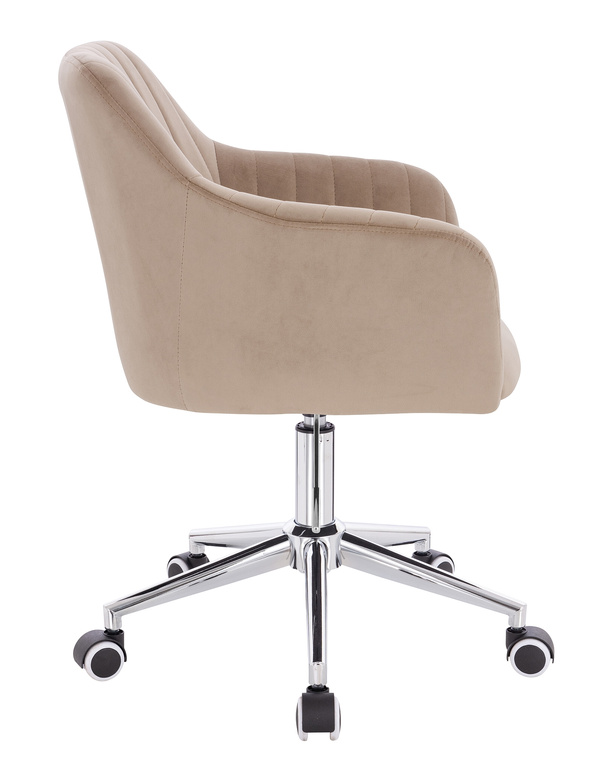 HR190K Scaun Latte din Catifea cu Bază Cromata