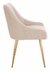 HR920 Scaun cu picioare aurii Crem din Catifea