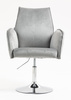 HR280N Scaun Gray din Catifea cu Bază Cromata