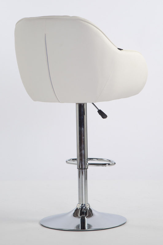 HR2055W Scaun Alb din Piele Ecologica cu Bază Cromata