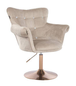 HR804CN scaun Catifea Latte cu Bază Aurie