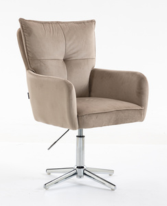 HR250CROSS Scaun Catifea Latte Bază Cromata