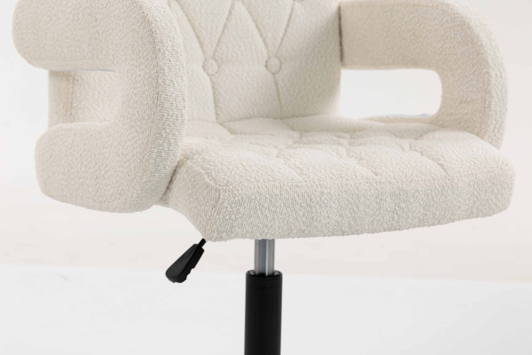 HR8404N Scaun Crem Boucle cu Bază Neagră