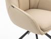 HR2055 BAZĂ STEA Scaun Crem din Piele Ecologica cu Bază Neagră