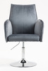 HR280N Scaun Grafit din Catifea cu Bază Cromata