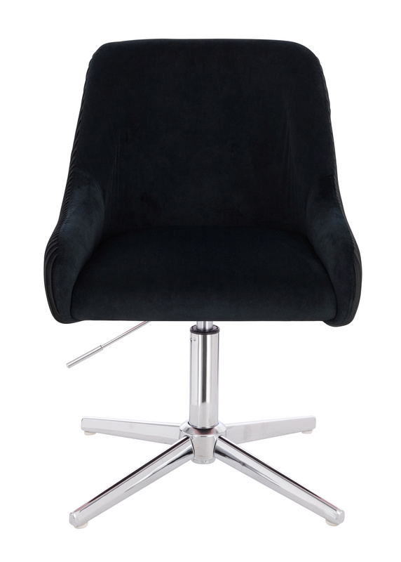 HR920CROSS Scaun Neagră din Catifea cu Bază Cromata