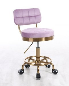 HR636 Scaun Mov Catifea cu Bază Aurie