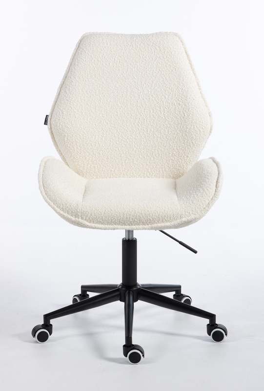 HR350K Scaun Crem din Boucle Bază Neagră