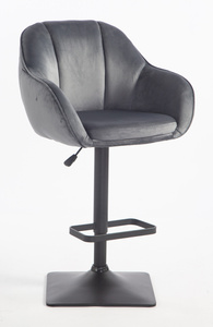HR2055KW Scaun Grafit din Catifea cu Bază Neagră