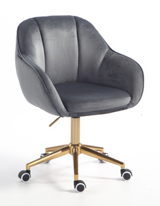 HR2055K Scaun Grafit din Catifea cu Bază Aurie