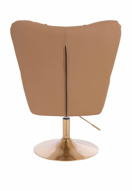 HR650N Scaun Caramel Piele Ecologica Premium Soft cu Bază Aurie