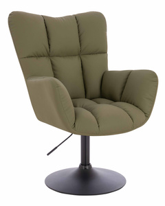 HR650N Scaun Khaki Piele Ecologica Premium Soft cu Bază Neagră