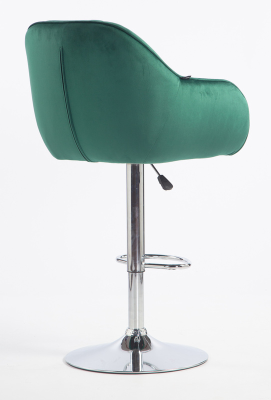 HR2055W Scaun Verde din Catifea cu Bază Cromata