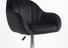 HR2055W Scaun Neagră din Catifea cu Bază Cromata