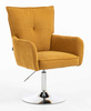 HR250N Scaun Catifea Reiată Premium Ruloare Curry Galben Bază Cromata