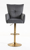 HR250W Scaun Catifea Grafit Bază Aurie
