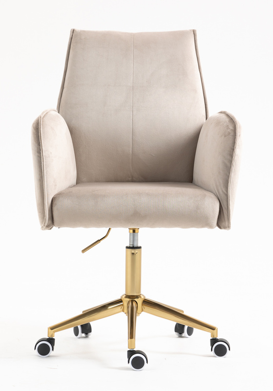 HR280K Scaun Latte din Catifea cu Bază Aurie