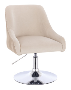 HR920N Scaun Crem din Catifea cu Bază Cromata