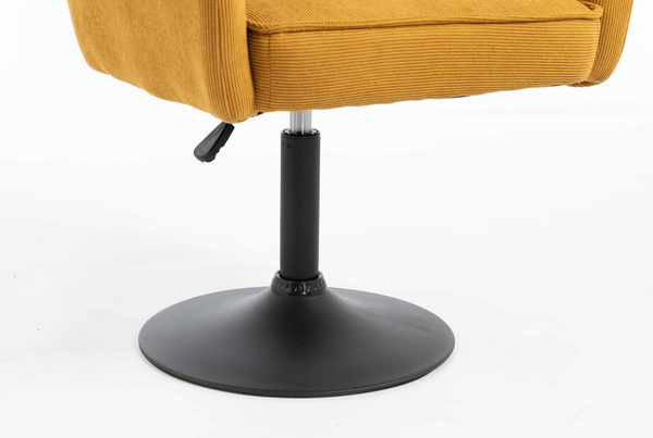 HR250N Scaun Catifea Reiată Premium Ruloare Curry Galben Bază Neagră