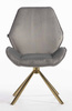 HR350 BAZĂ STEA Scaun Gray din Catifea Bază Aurie