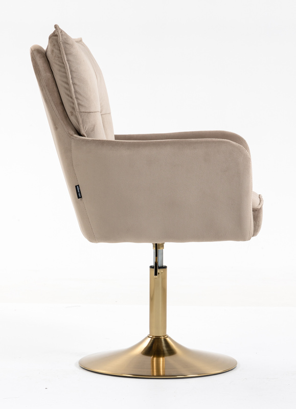 HR250N Scaun Catifea Latte Bază Aurie