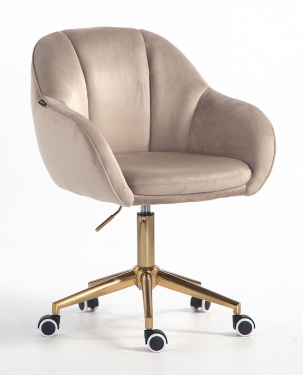 HR2055K Scaun Latte din Catifea cu Bază Aurie