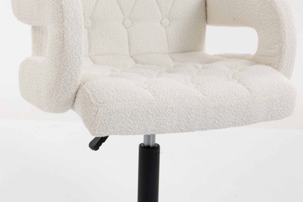 HR8404CROSS Scaun Crem Boucle cu Bază Neagră