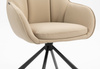 HR2055 BAZĂ STEA Scaun Crem din Piele Ecologica cu Bază Neagră
