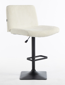 HR150KW Scaun Alb din Catifea Reiată cu Bază Neagră