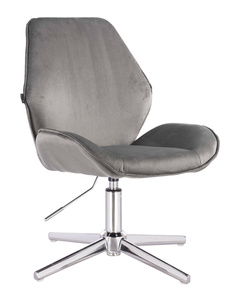 HR350CROSS Scaun Gray din Catifea Bază Cromata