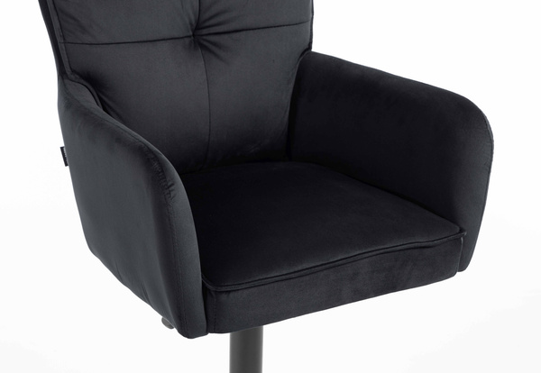 HR250KW Scaun Catifea Neagră Bază Neagră
