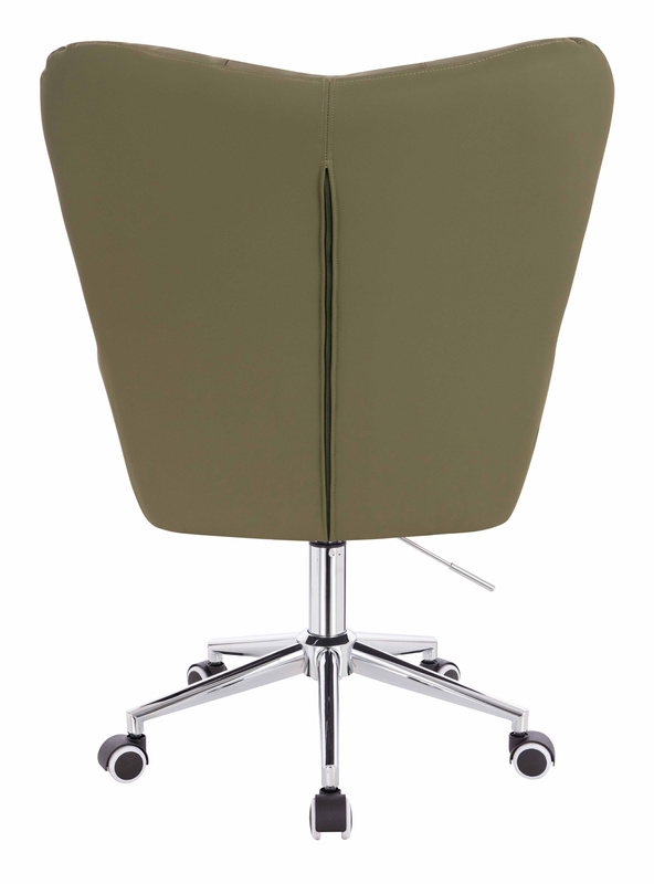 HR650K Scaun Khaki Piele Ecologica Premium Soft cu Bază Cromata