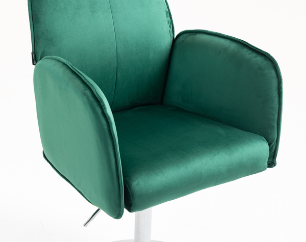 HR280N Scaun Verde din Catifea cu Bază Cromata