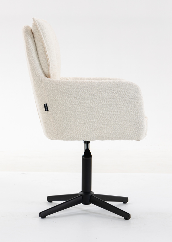 HR250CROSS Scaun Crem Boucle Bază Neagră