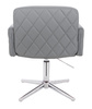 HR802CROSS Scaun Gri din Piele Ecologica cu Bază Cromata