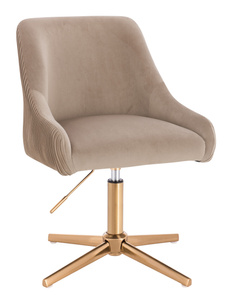 HR920CROSS Scaun Latte din Catifea cu Bază Aurie