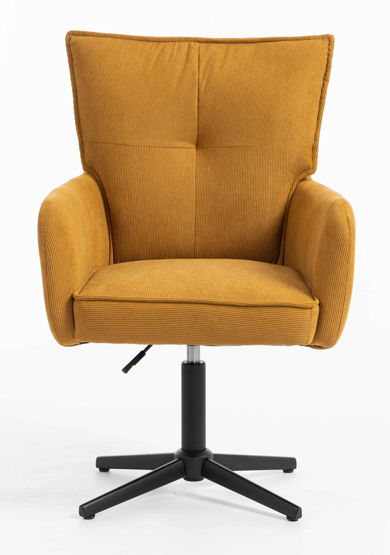 HR250CROSS Scaun Catifea Reiată Premium Ruloare Curry Galben Bază Neagră