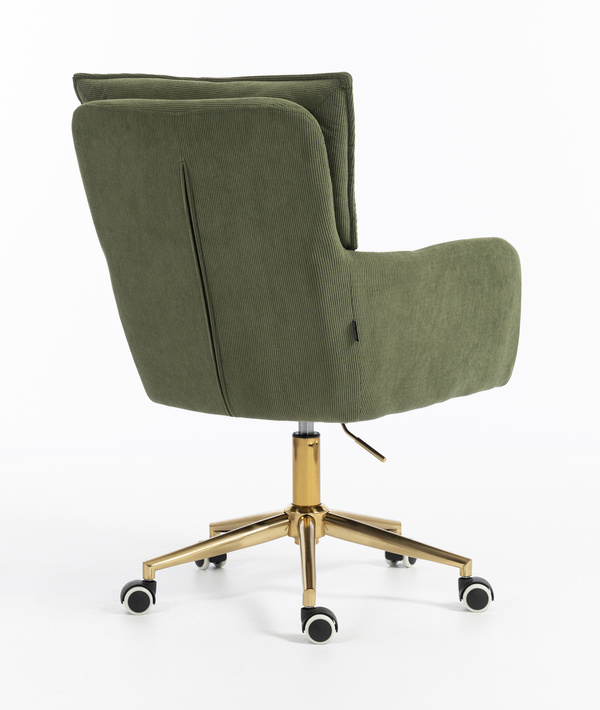 HR250K Scaun Zsályazöld Prémium Kordbársony Bază Aurie