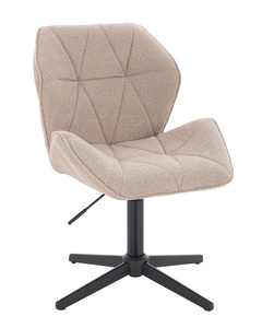 HR212CROSS Scaun Latte Boucle cu Bază Neagră