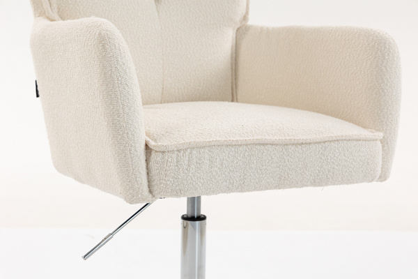 HR250K Scaun Crem Boucle Bază Cromata