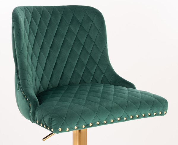 HR940CROSS Scaun Verde din Catifea cu Bază Aurie