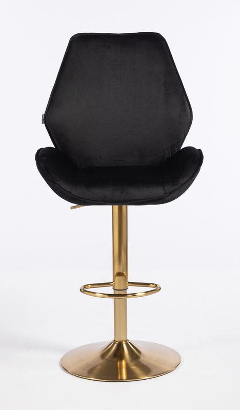 HR350W Scaun Neagră din Catifea Bază Aurie