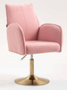 HR280N Scaun Roz Pudra Boucle cu Bază Aurie