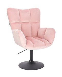 HR650N Roz Pudră Catifea Scaun Bază Neagră
