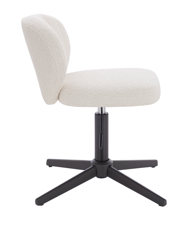 HR193CROSS Scaun Crem Boucle cu Bază Neagră