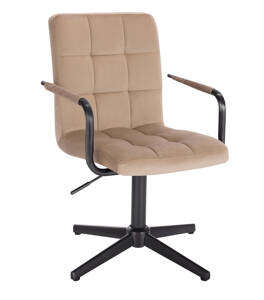 HR1015PCROSS scaun Catifea Latte cu Bază Neagră